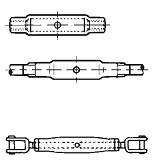 DIN 1478 - Муфты стяжные из труб или прутков типа SP  / SPAE (с двумя наконечниками) - Растяжка для ванты (морск.) 