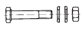 HV (EN 14399) - Соединение болтовое НV с увеличенным размером под ключ  для стальных конструкций 1 болт, 1  гайка и 2 шайбы 